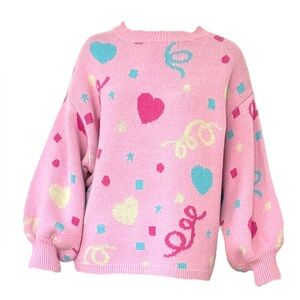 Chrissa Sparkles oversize Women's Sweater - Pinky Pie inspired